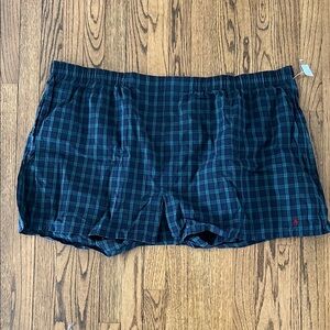 Men's Big and tall boxers 100% Cotton - Blue Green Plaid size 56 NEW